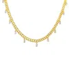 Adornia Curb Chain Baguette Dangle Adjustable Choker Necklace Gold In Gold