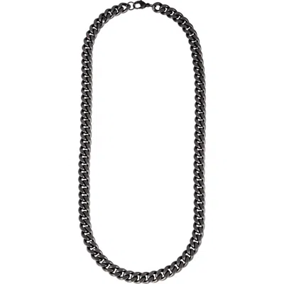 Adornia Curb Chain Necklace In Gunmetal