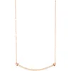 Adornia 14k Rose Gold Plated Curved Bar Necklace In Pink