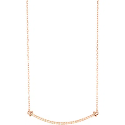 Adornia Curved Bar Necklace In Pink