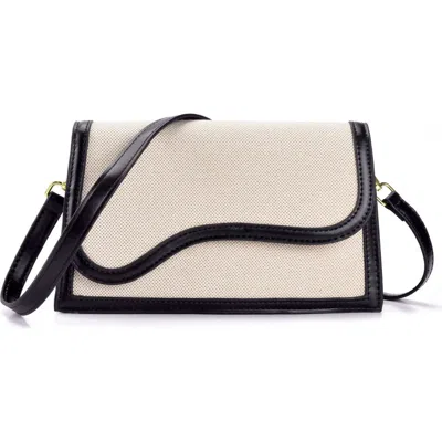 Adornia Curved Flap Shoulder Bag In Black