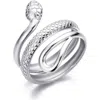 Adornia Curvy Snake Band Ring In Silver