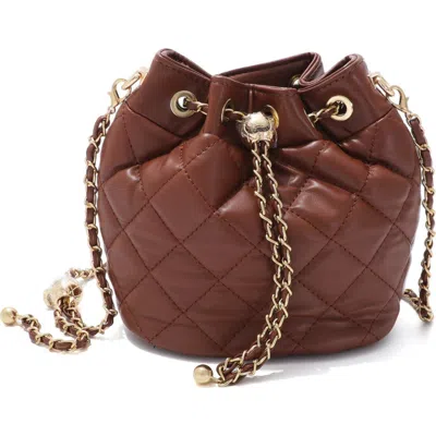 Adornia Cushion Quilted Faux Leather Bucket Bag In Purple