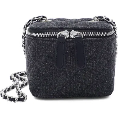 Adornia Cushion Quilted Vanity Crossbody Bag In Black