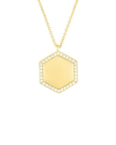 Adornia Cz 14k Plated Necklace In Gold