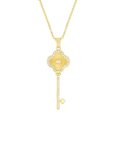 Adornia Cz 14k Plated Necklace In Gold