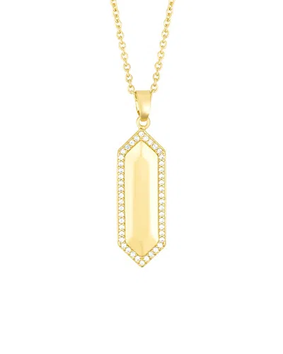 Adornia Cz 14k Plated Necklace In Gold