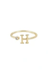 Adornia Cz & Initial Open Band Ring