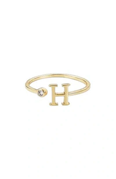 Adornia Cz & Initial Open Band Ring