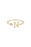 Adornia Cz & Initial Open Band Ring