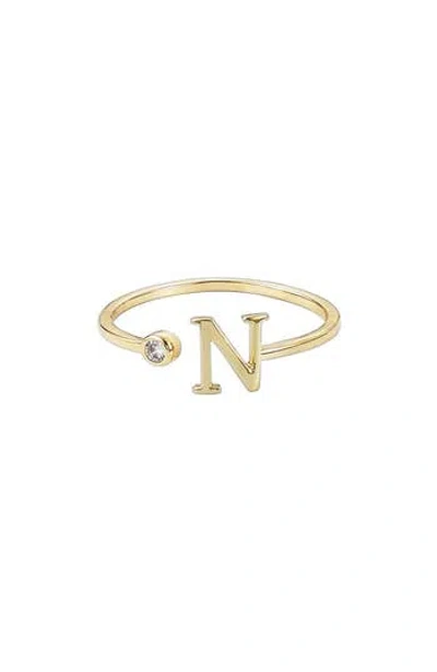 Adornia Cz & Initial Open Band Ring