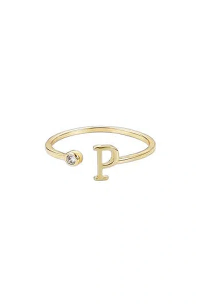 Adornia Cz & Initial Open Band Ring