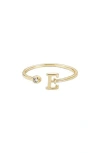 Adornia Cz & Initial Open Band Ring
