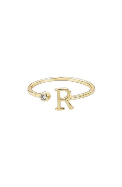 Adornia Cz & Initial Open Band Ring