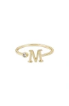 Adornia Cz & Initial Open Band Ring