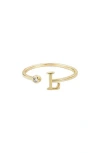 Adornia Cz & Initial Open Band Ring