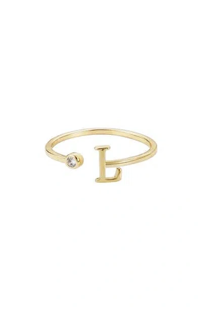 Adornia Cz & Initial Open Band Ring
