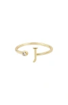 Adornia Cz & Initial Open Band Ring