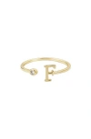 Adornia Cz & Initial Open Band Ring