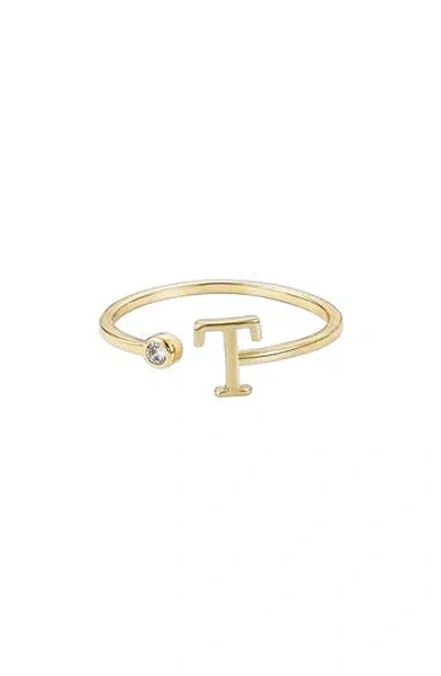Adornia Cz & Initial Open Band Ring