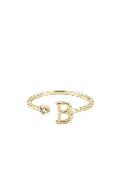 Adornia Cz & Initial Open Band Ring