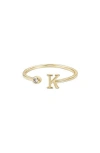 Adornia Cz & Initial Open Band Ring
