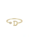 Adornia Cz & Initial Open Band Ring