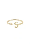 Adornia Cz & Initial Open Band Ring
