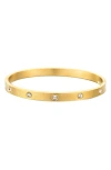 Adornia Tarnish Resistant 18k Yellow Gold Plated Crystal Eternity Cuff In Gold