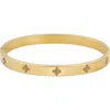 Adornia Cz Clover Bangle Bracelet In Gold