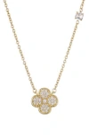 Adornia 14k Gold Plated Cz Clover Necklace