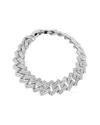 Adornia Rhodium-plated Pave Cuban Chain Link Bracelet