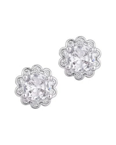 ADORNIA ADORNIA CZ FLORAL HALO STUD EARRINGS