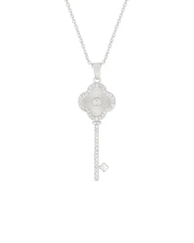 Adornia Cz Silver Necklace In Metallic
