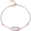 Adornia Dancing Cubic Zirconia Chain Bracelet In Pink
