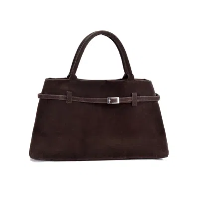 Adornia Dark Brown Belted Tote Bag