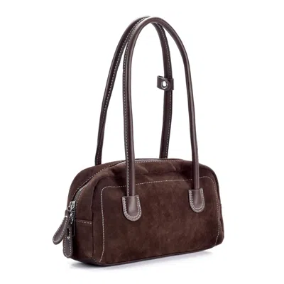 Adornia Dark Brown Boxy Shoulder Bag