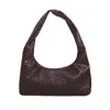 Adornia Dark Brown Patchwork Shoulder Bag In Brown