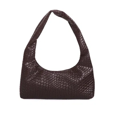 Adornia Dark Brown Patchwork Shoulder Bag