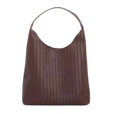 Adornia Dark Brown Textured Slouchy Shoulder Bag