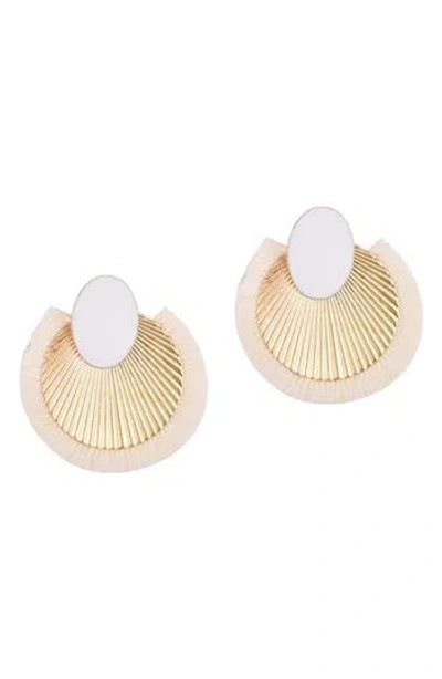 Adornia Darla Statement Earrings In White