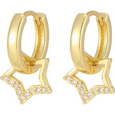 Adornia Detachable Cubic Zirconia Star Huggie Hoop Earrings In Gold