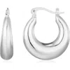 Adornia Silver Plated Domed Hoop Earrings In Silver