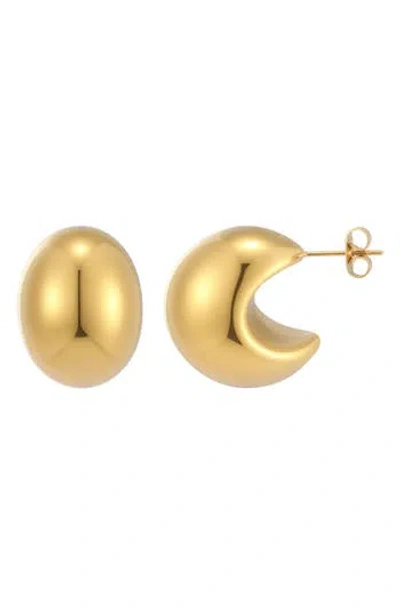 Adornia Tarnish Resistant Lightweight 18k Gold Plated Crescent Moon Statement Stud Earrings