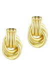 Adornia Gold Plated Doorknocker Stud Earrings In Gold