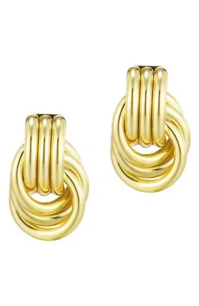 Adornia Doorknocker Stud Earrings In Gold