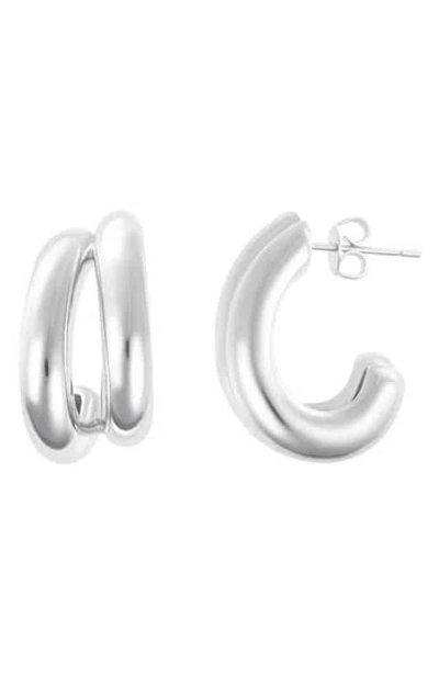 Adornia Double Hoop Earrings In Metallic