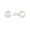 Adornia Cultivated Pearl Double Sided Stud Earrings