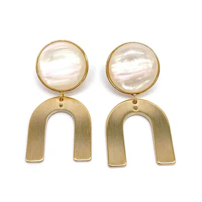 Adornia Drop Earrings Gold In Yellow