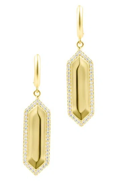 Adornia Elongated Hexagon Drop Earrings In Gold